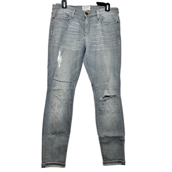 Current Elliot Fade Destroy Ankle Skinny Cheville Distressed Jeans Gray Size 31 - Picture 1 of 7
